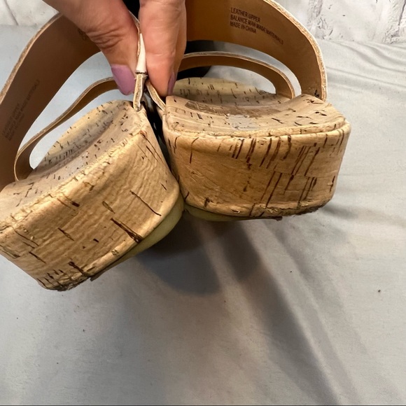 Korks Slides Sandals Tidal Slip On White Leather And Cork Size 6.5 - Picture 3 of 8